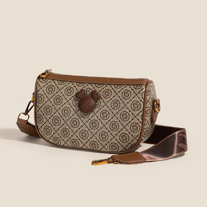 Luxury Brand Designer Bag High-End Printed Bag For Women Summer 2024 New Fashion Versatile Wide Shoulder Strap Ladies Single Shoulder Crossbody Bag