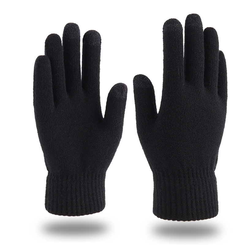 Love New Knitted Gloves Autumn Winter Outdoor Fingered Woolen Warm Thickened Touchscreen
