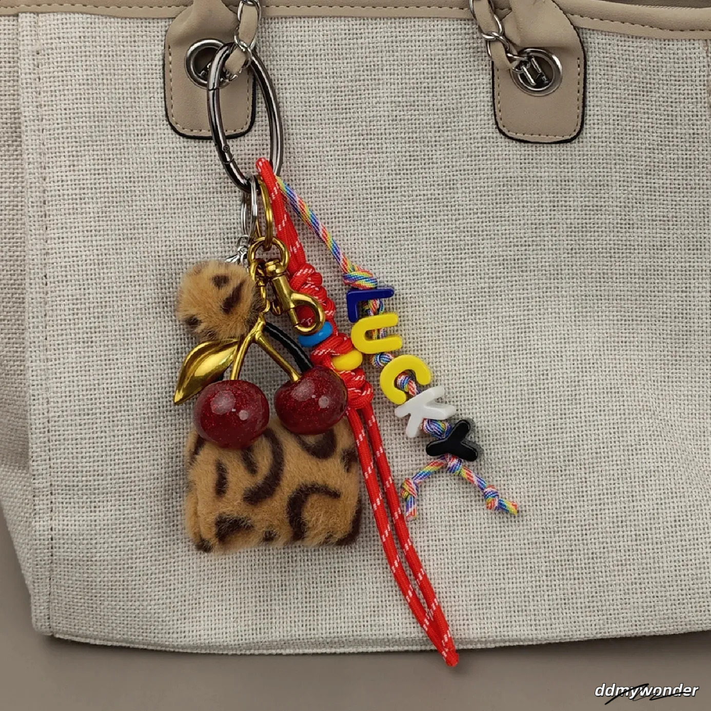 Lucky Delicious Red Cherry Fruits Charm Exquisite Key Chain For Women Men Girs Bag Purse Pendant Accessories Gift 250122 Ddmywonder