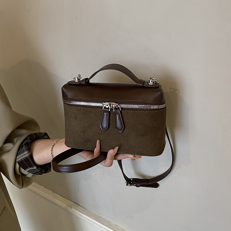 Luxury Brand Designer Bag Fashion Lychee Pattern Handbag For Women New 2025 Simple Box Bag Niche Stylish Double Zipper Crossbody Bag