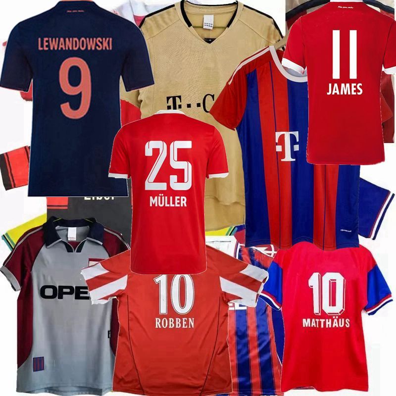 Retro classic MATTHAUS soccer Jerseys Bayerns 1993 95 96 97 98 99 2000 04 05 10 11 12 13 14 15 17 18 19 20 21 22 ROBBEN LAHM MULLER LEWANDOWSKI KLINSMANN football shirt