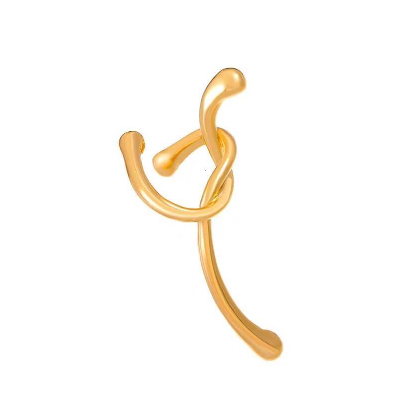 Fashion Designer earrings Gold Color Knotted Ear Clip for Women Girls Simple No Pierced Ear Cartilage Clip Jewelry Gifts
