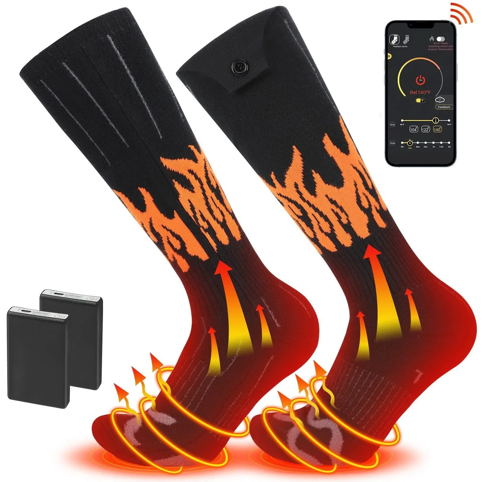 Winter Heated Sock Rechargeable Battery Stocking Electric Heating Ski Socks Sports Man Thermal with Warmer Foot 251009