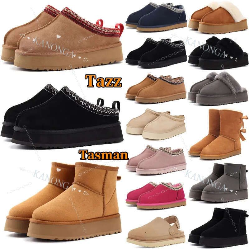 Designer Womens Boot Tazz Tasman Slippers Mens Winter Shoes Sheepskin Snow Boots Ladies Platform Fur Australia Classic Ultra Mini Suede Wool Ankle Booties