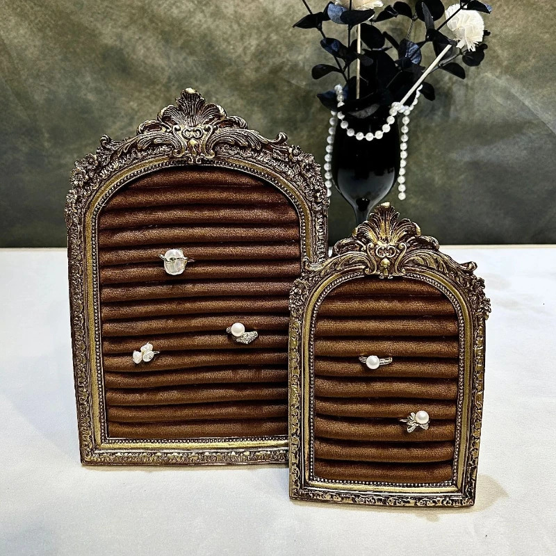 Retro Jewelry Stand Home Counter Showcases Holder Necklaces Ring Earring Storage Shelf Exhibitor Display Jewellery Supplies 251016