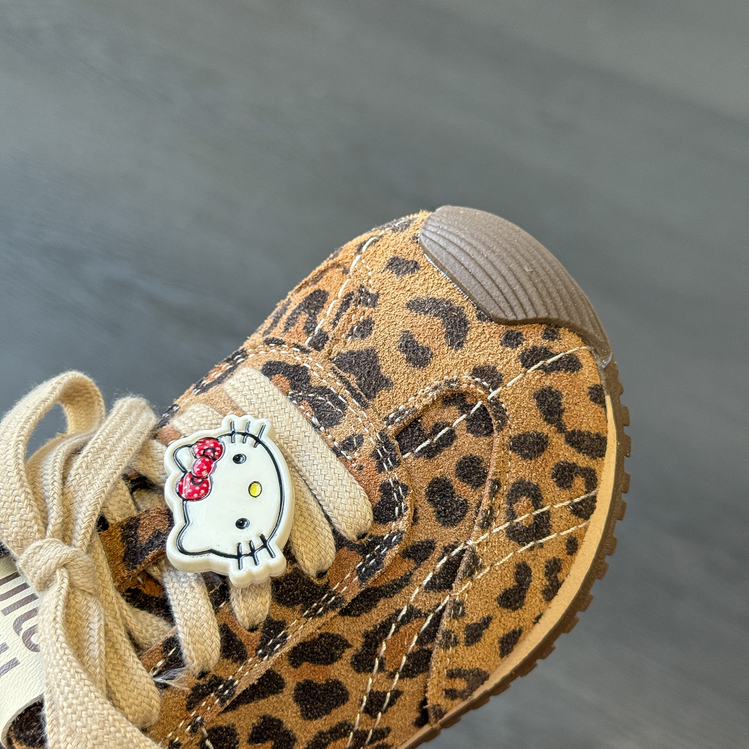 New children's designer shoes winter leopard print men's and women's sports shoes wool lining warm training shoes genuine leather cotto