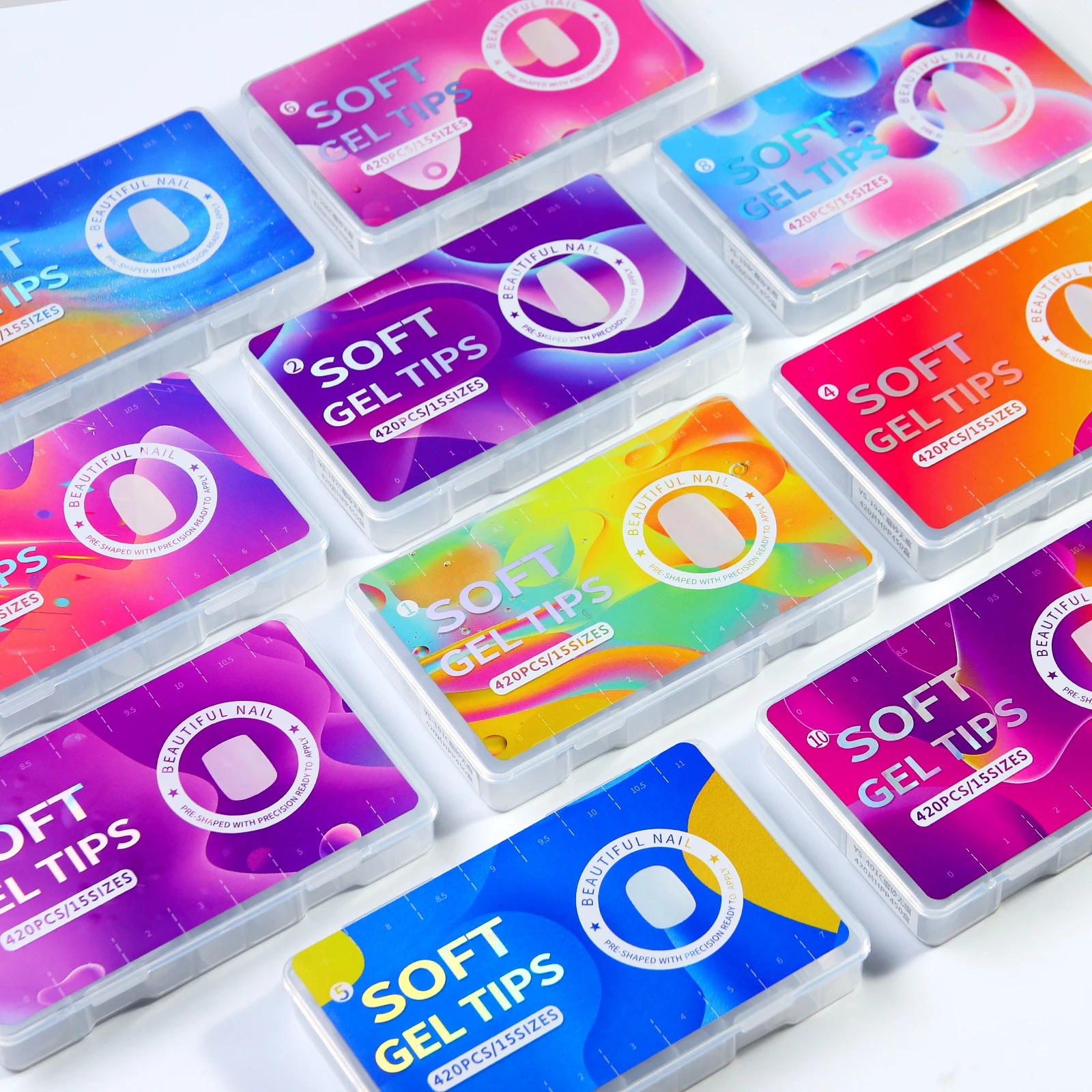 420pcs Nail Art Press on False Nail Matte Clear Full Cover Coffin Square Almond Short Fake Nail Gel Tips Manicure Extension Tool 251015