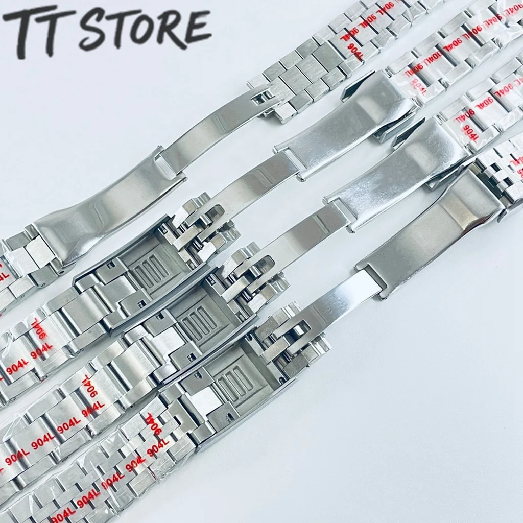 20mm Width 904L Solid Stainless Steel Watch Band Brushed Polished Oyster Bracelet Folding Buckle Glide Lock Clasp 251016