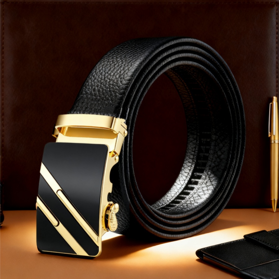 Chic Unisex Elegant Leather Straps With Smart Fastening System: A Versatile Grooming Item Suitable As An Impressive Father's Day Offering