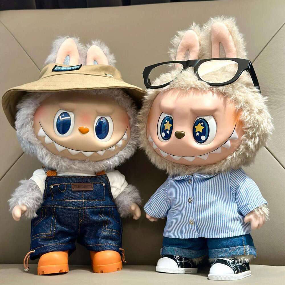 38Cm Big Labubu Vans Jump For Joy Vinyl Plush Doll Series Cute Fall In Wild Chess Adventure King