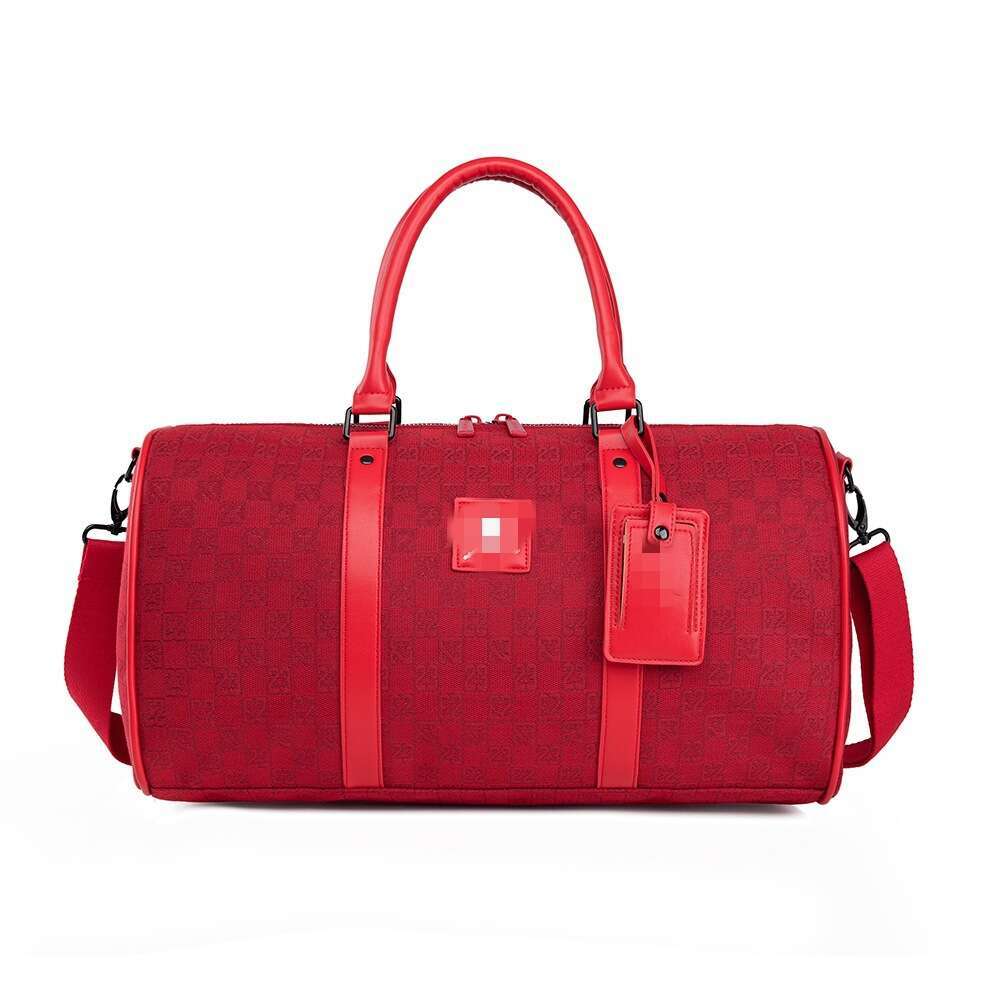 Vintage Checkerboard Fabric Large Capacity Flying Man Single Shoulder Crossbody Handbag Gym Travel Student Bag