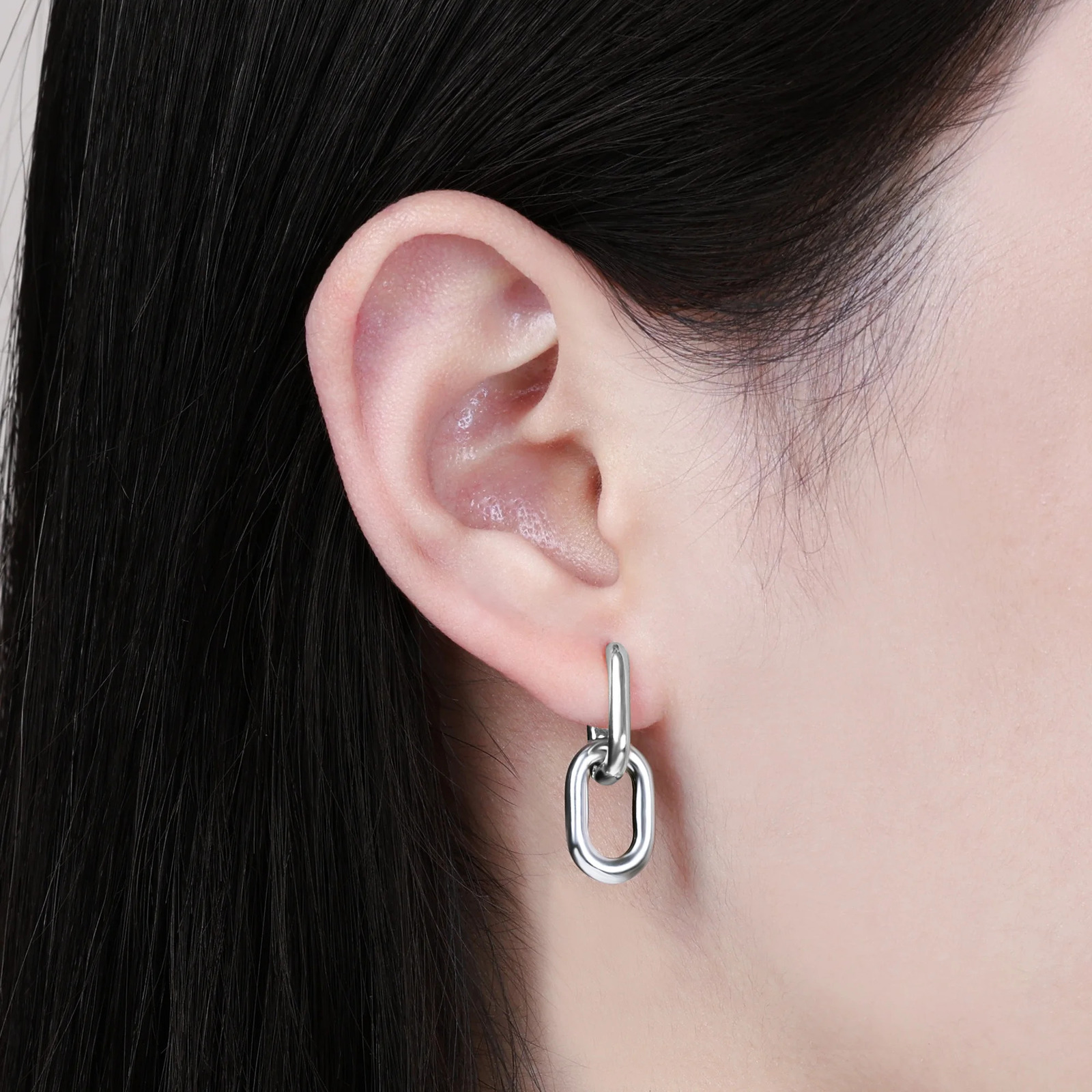 Stainless Steel Fashion Gold Color Geometric Square Hoop Earrings for Women Huggie Punk HipHop Metal Round Circle Party Jewelry 251013