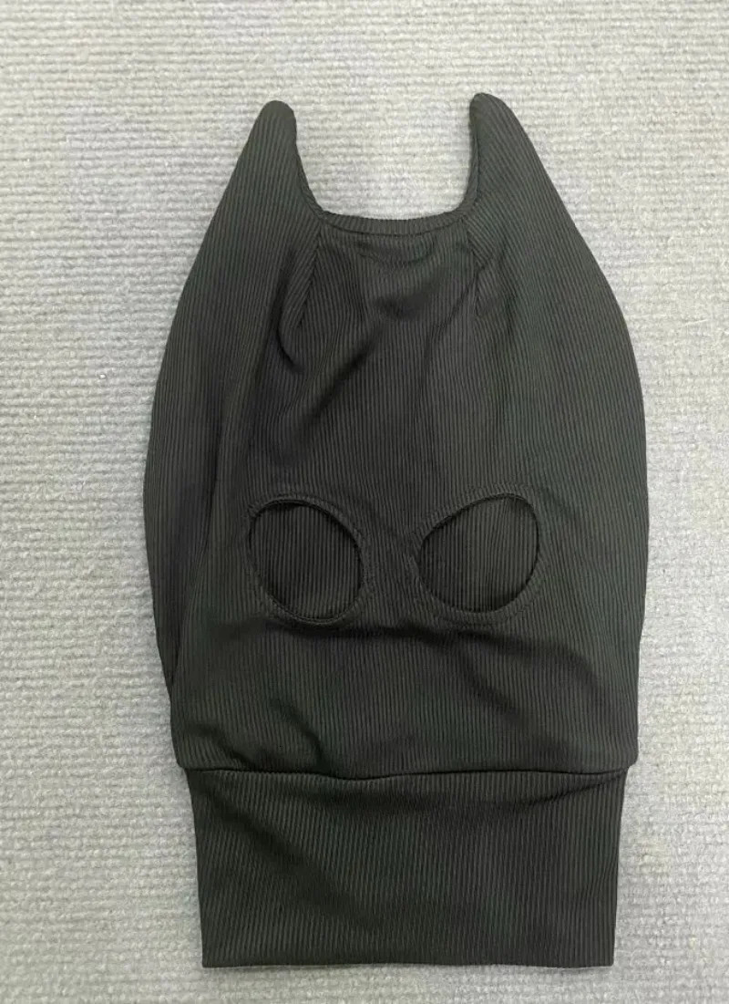 Knitted Full Face Cover Balaclava Sports Beanie Mask for Men Women Ox Horn Mask Hat Street Hip Hop Personality Tactical Beanies 251014