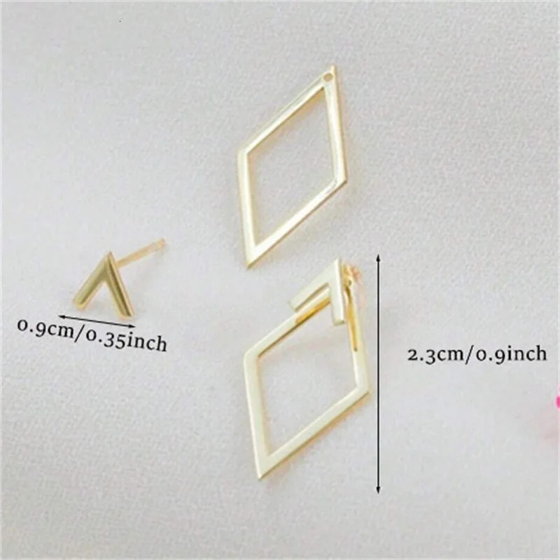 Retro Minimalist Geometric Square Detachable Triangles Stud Earrings for Women Fashion Jewelry Accessories Party Gifts 251013