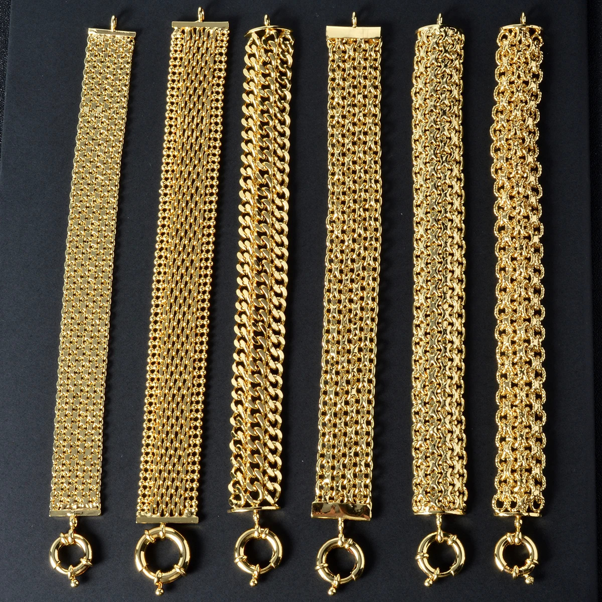 18MM wide copper chain bracelet unisex gold plated wristband Miami Sidewalk bracelet Punk Hip Hop Jewelry party gift 251016