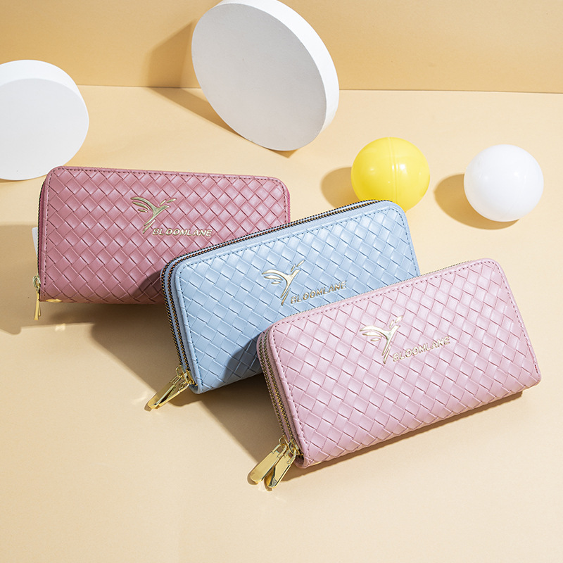Luxury Brand Designer Bag Women's Wallet Long Style 2025 New Model Feiyan Hot Stamping Woven Pattern Fashion Double Zipper Large Capacity Clutch