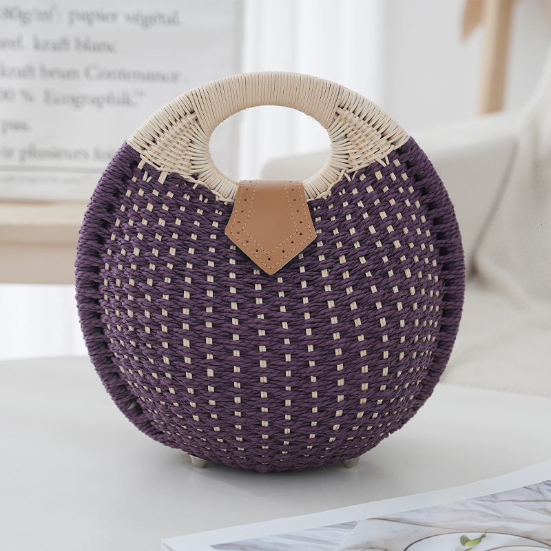 Luxury Brand Designer Bag Summer Simple Handbag For Women Handmade Rattan Beach Straw Bag Versatile Fashion Woven Bag Casual Bag