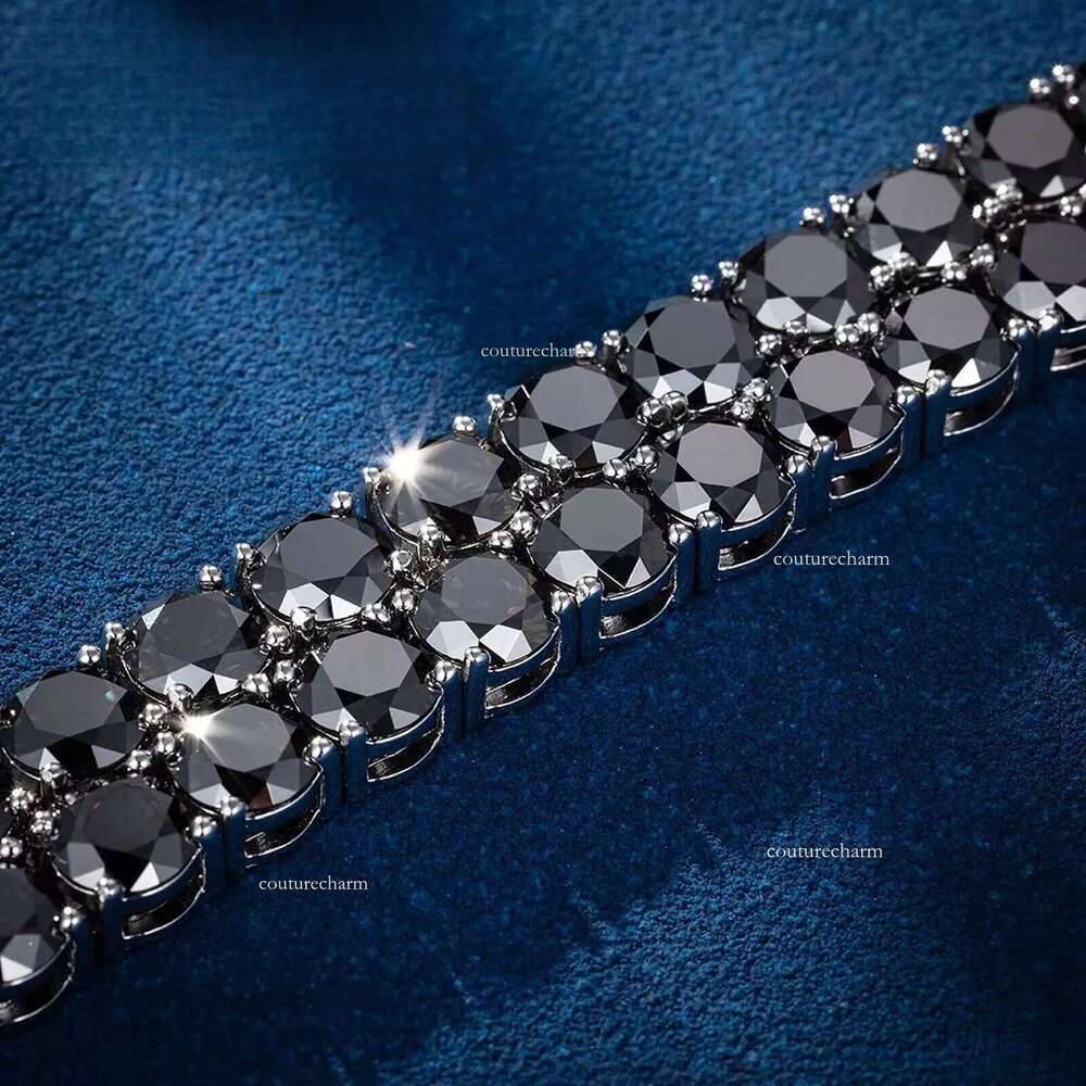 High Quality Rare Black Moissanite Tennis Chain 100% Dia Test Passed Hip Hop Style Necklace Direct From Factory for Men