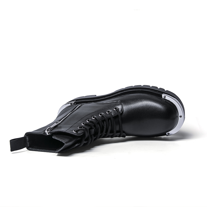 9889- Men's retro fashion height increasing outdoor side zipper workwear Martin boots 2025 youth fashion boots