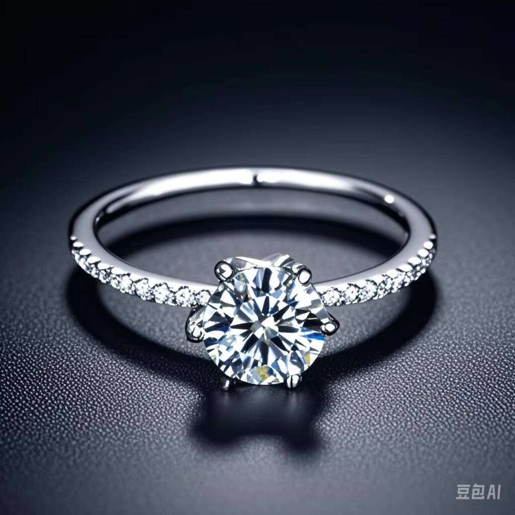 Fashion Jewelry Lab Grown Diamond Ring 1ct Moissanite Ring for Engagement Wedding Girlfriend
