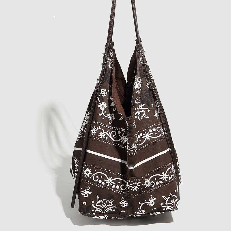 Niche Design Fashion Versatile Women Large Capacity Printed Shoulder Handbag Shopping Tote Bag Trendy