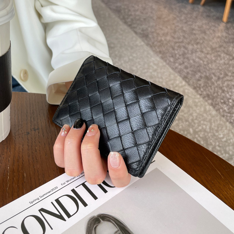 Luxury Brand Designer Bag Genuine Leather Card Holder For Women, New Card Holder, Sheepskin Handmade Woven Card Clip, ID Holder, Business Card Holder