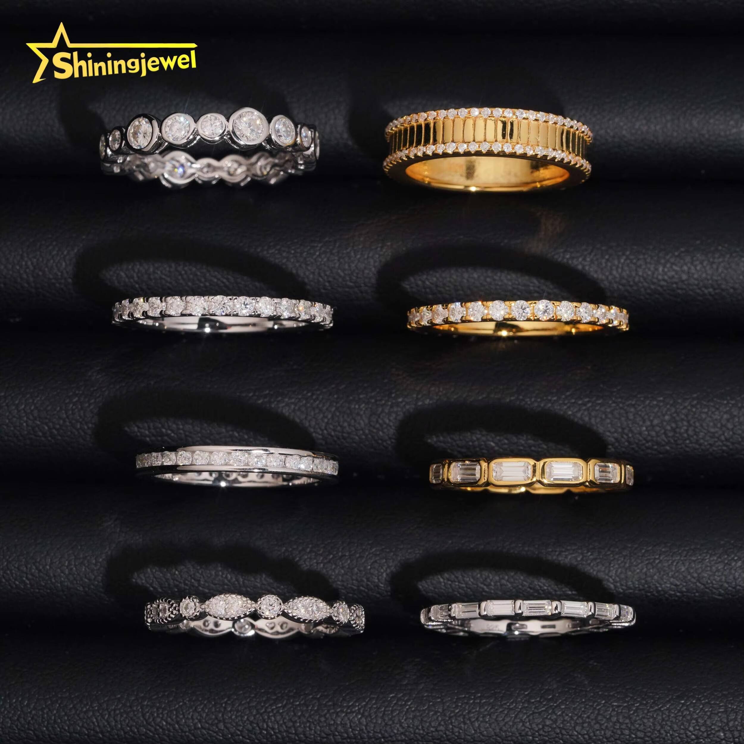 Wholesale Price GRA Moissanite Wedding VVS Pass Diamond Test Gold Plated 925 Sliver Engagement Rings for Women