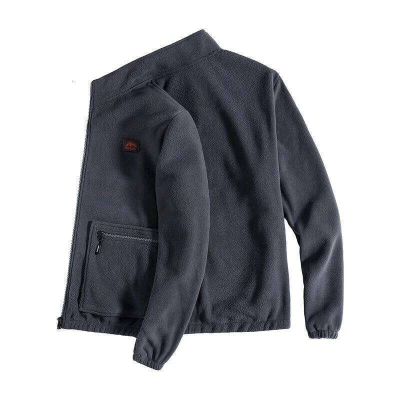 Thick Warm Lamb Fleece Jacket Men's Autumn Winter Casual Loose Sports Cardigan Large Size Solid Color Jackets Zipper Overcoat