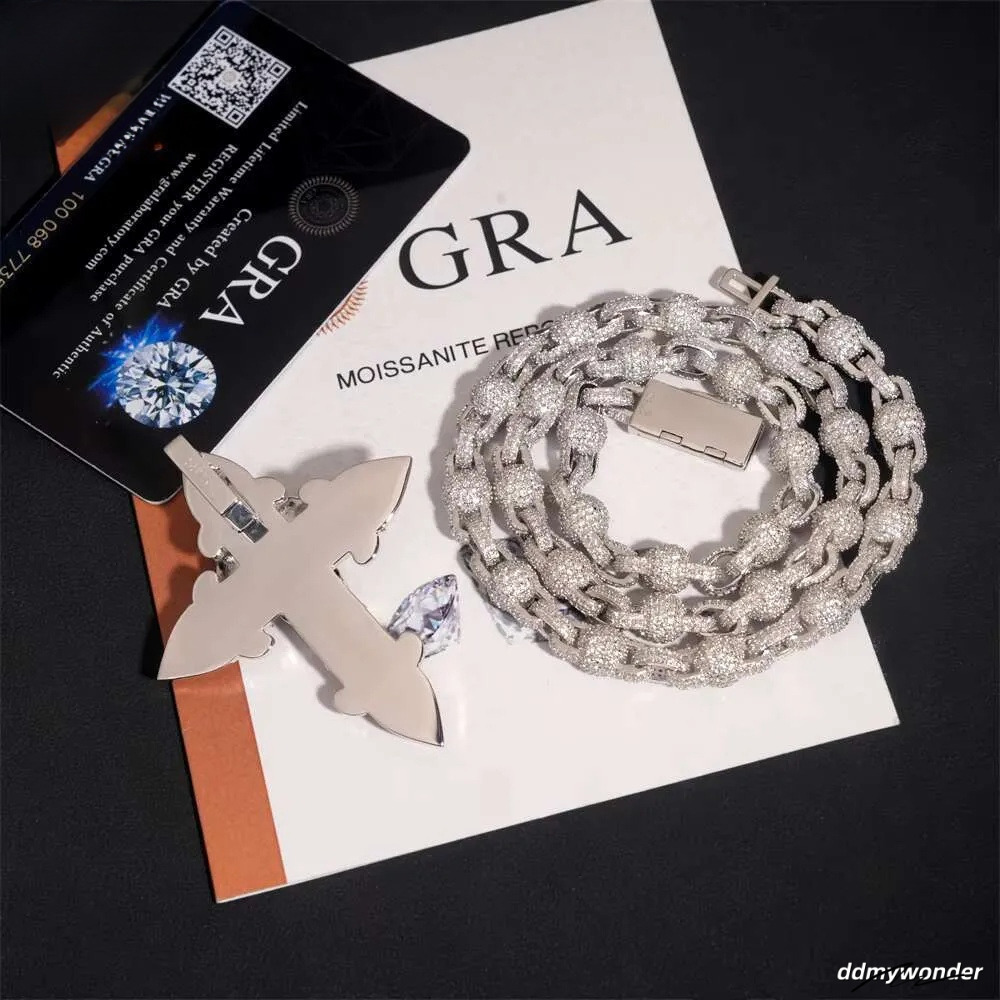 Hip Hop Jewelry Iced Out Cross For Cuban Link Chain Sier Moissanite Dia Charm Pendant Ddmywonder