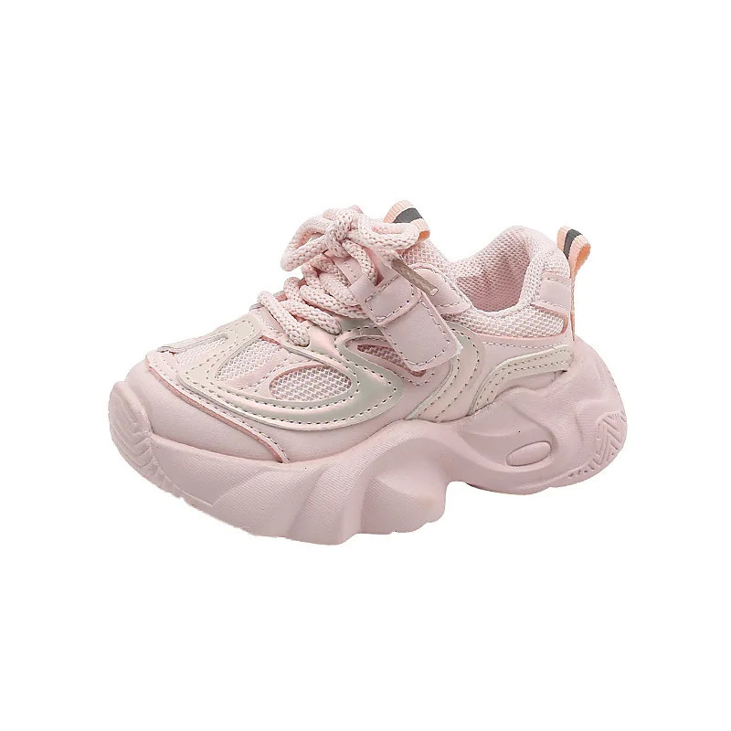 Spring Autumn Children Casual Shoes Kids Sneakers Soft Breathable Mesh Boys Girls Running Sport Shoes Beige Black Pink 251017