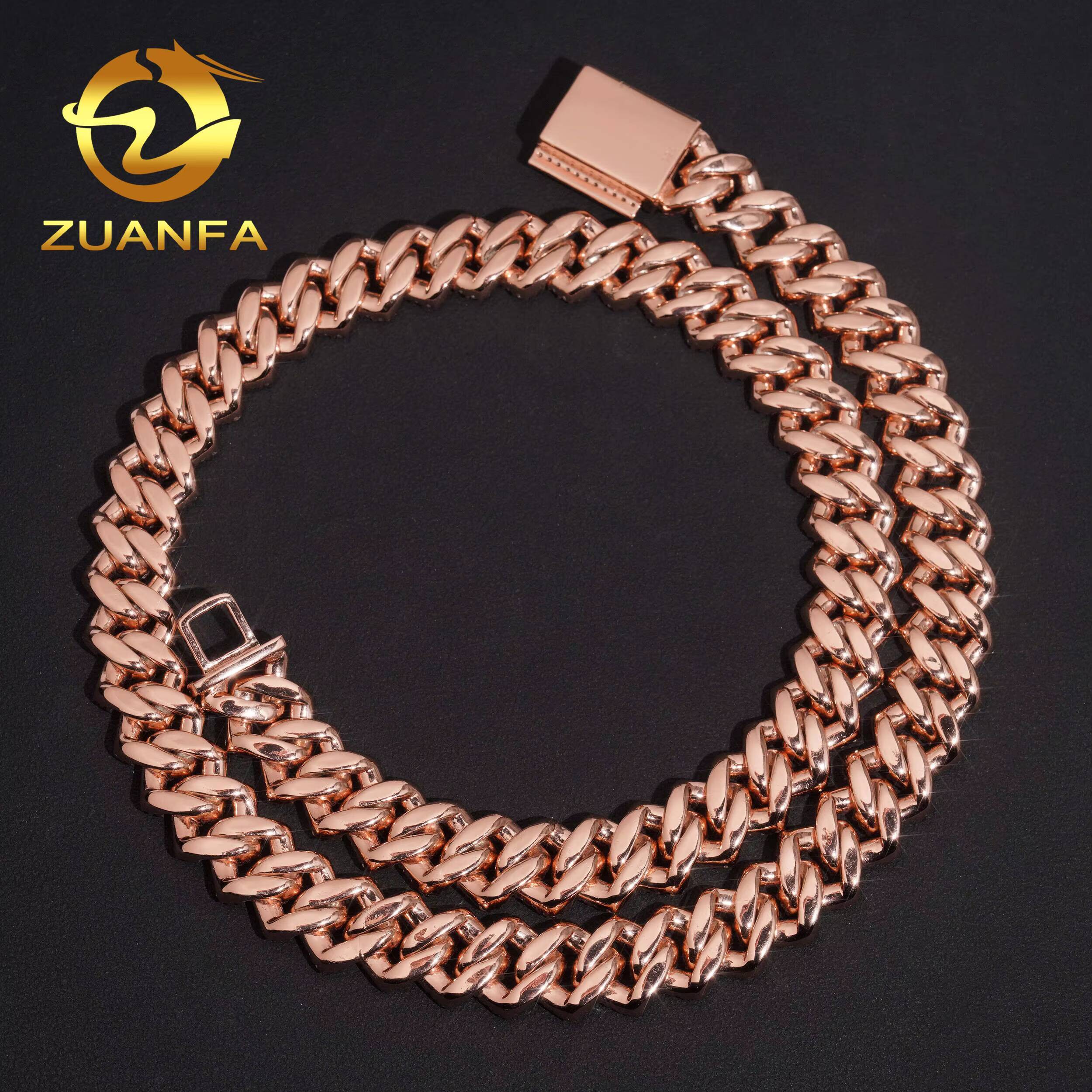 925 Silver Hip Hop Jewelry 15mm Moissanite Cuban Link Chain Iced Out Cuban Bracelet Chain Pass Diamond Tester