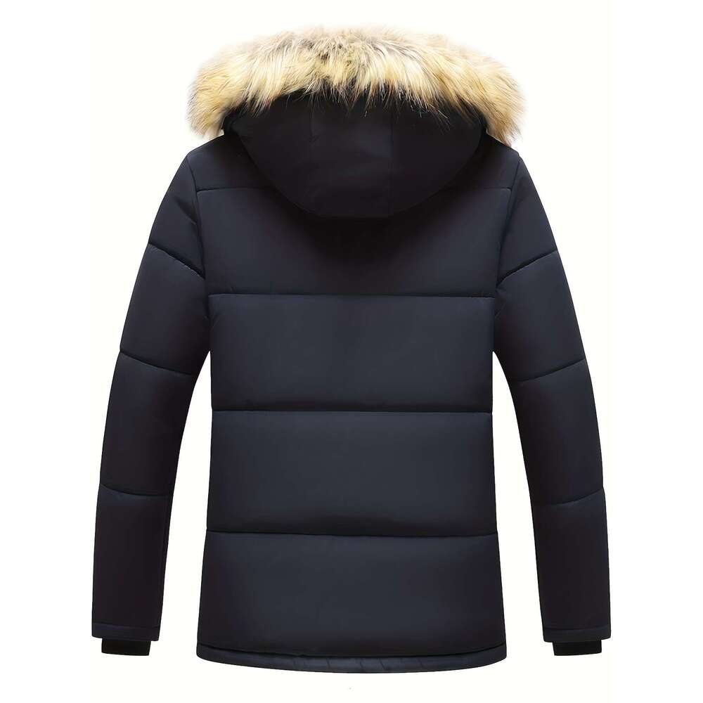 Clothing Detachable Hat Padded Coat Men's Winter Warmth In The Whole Body Plus Veet -Padded Jacket Clothing.