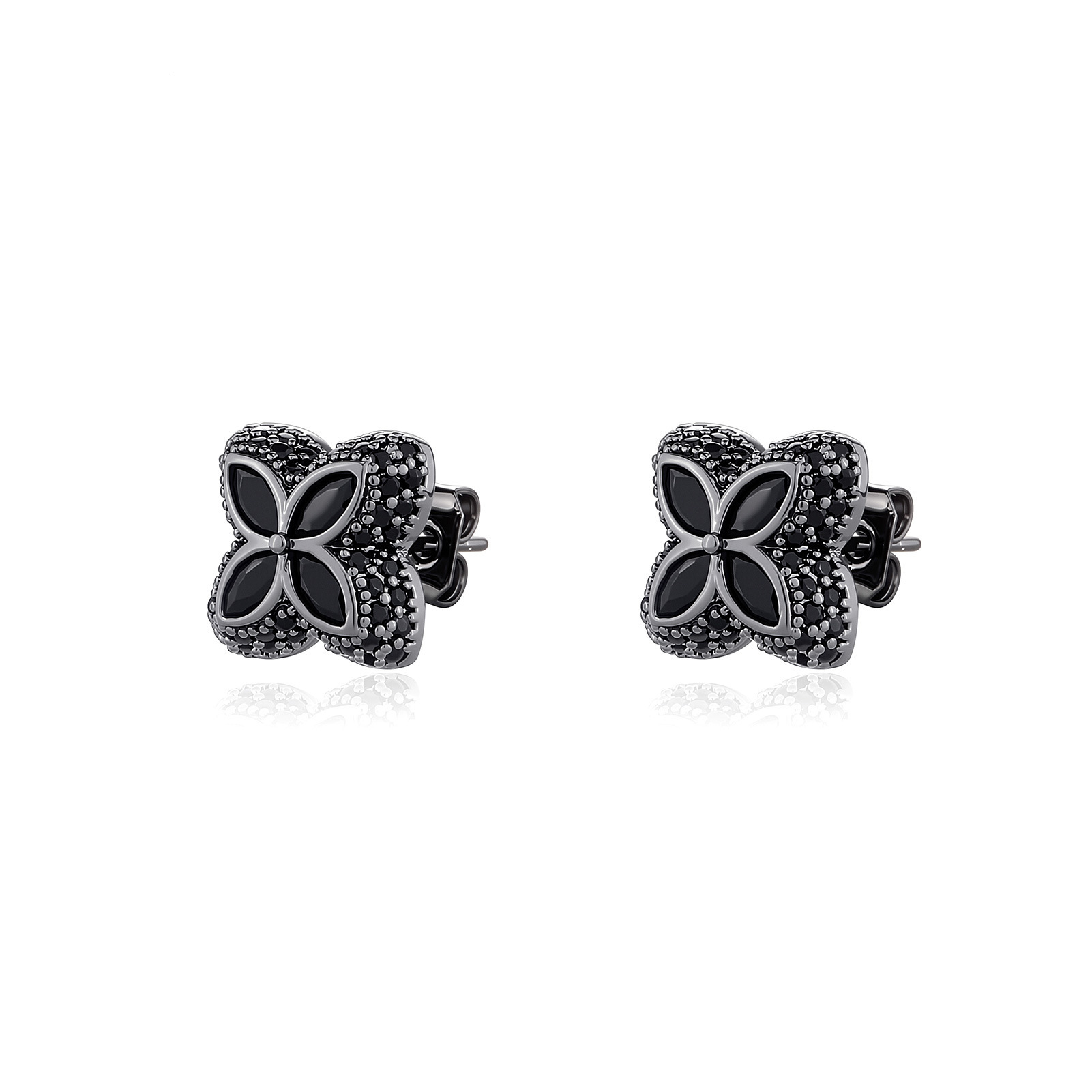 Luxury Brand Designer Jewelry Four-Leaf Clover Full Dia Pave Earrings Simple Ear Jewelry High-End Sense Personality Fashion Ear Accessories
