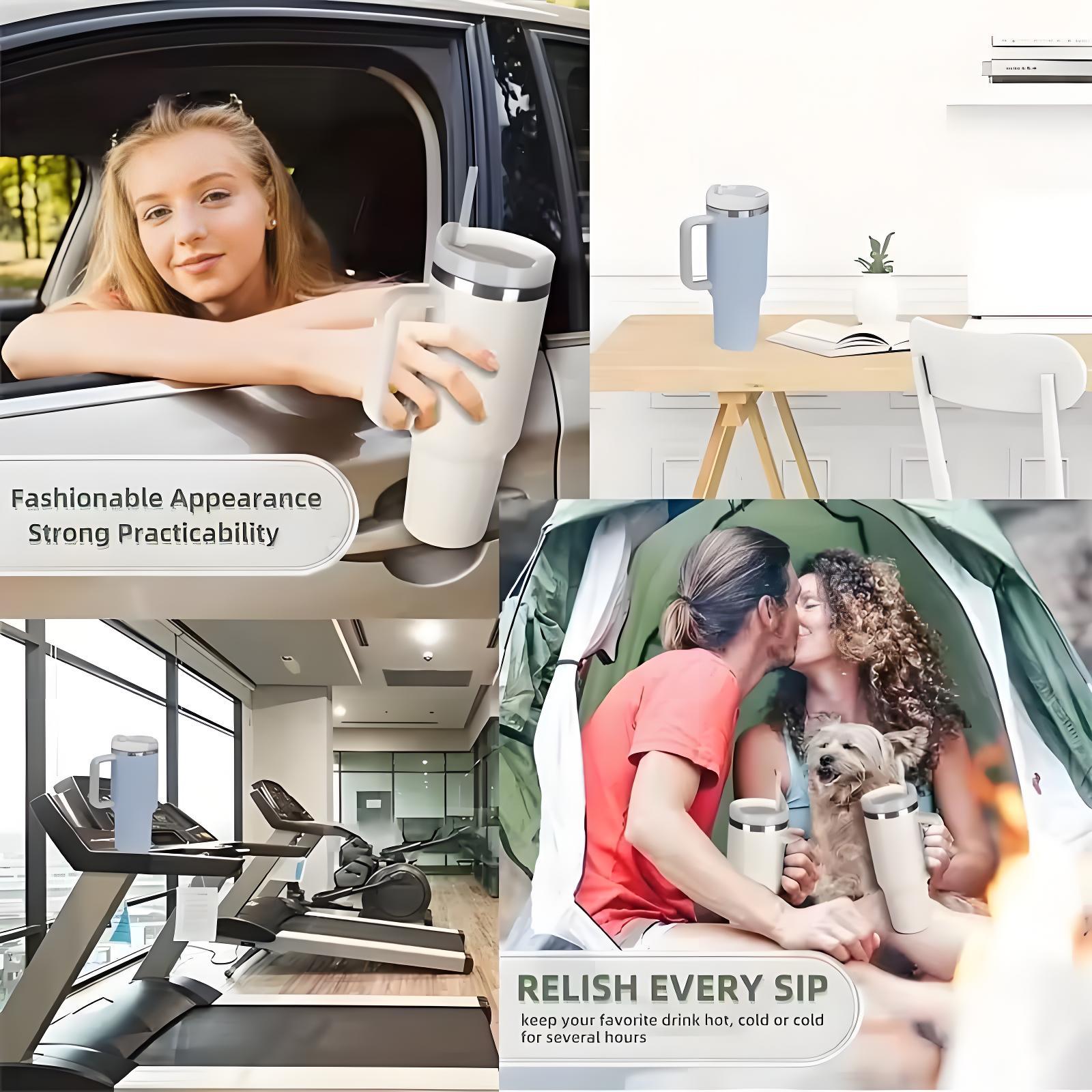 40oz Ice King Cup Car Mug Large Capacity Water Cup Vehicle Handle Cup Custom Stainless Steel Insulated Cooler/Warmer Cup