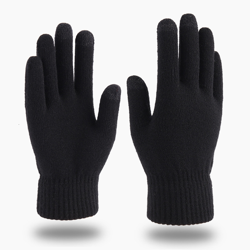 Love New Knitted Gloves Autumn Winter Outdoor Fingered Woolen Warm Thickened Touchscreen