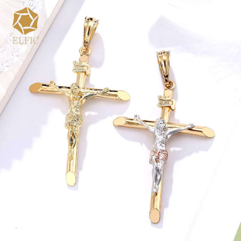 fashion Jewelry Necklace Christian Pendant, 14k Gold Plated Cross Pendant