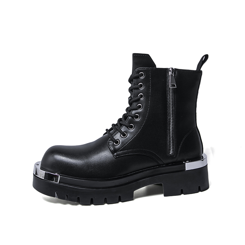 9889- Men's retro fashion height increasing outdoor side zipper workwear Martin boots 2025 youth fashion boots