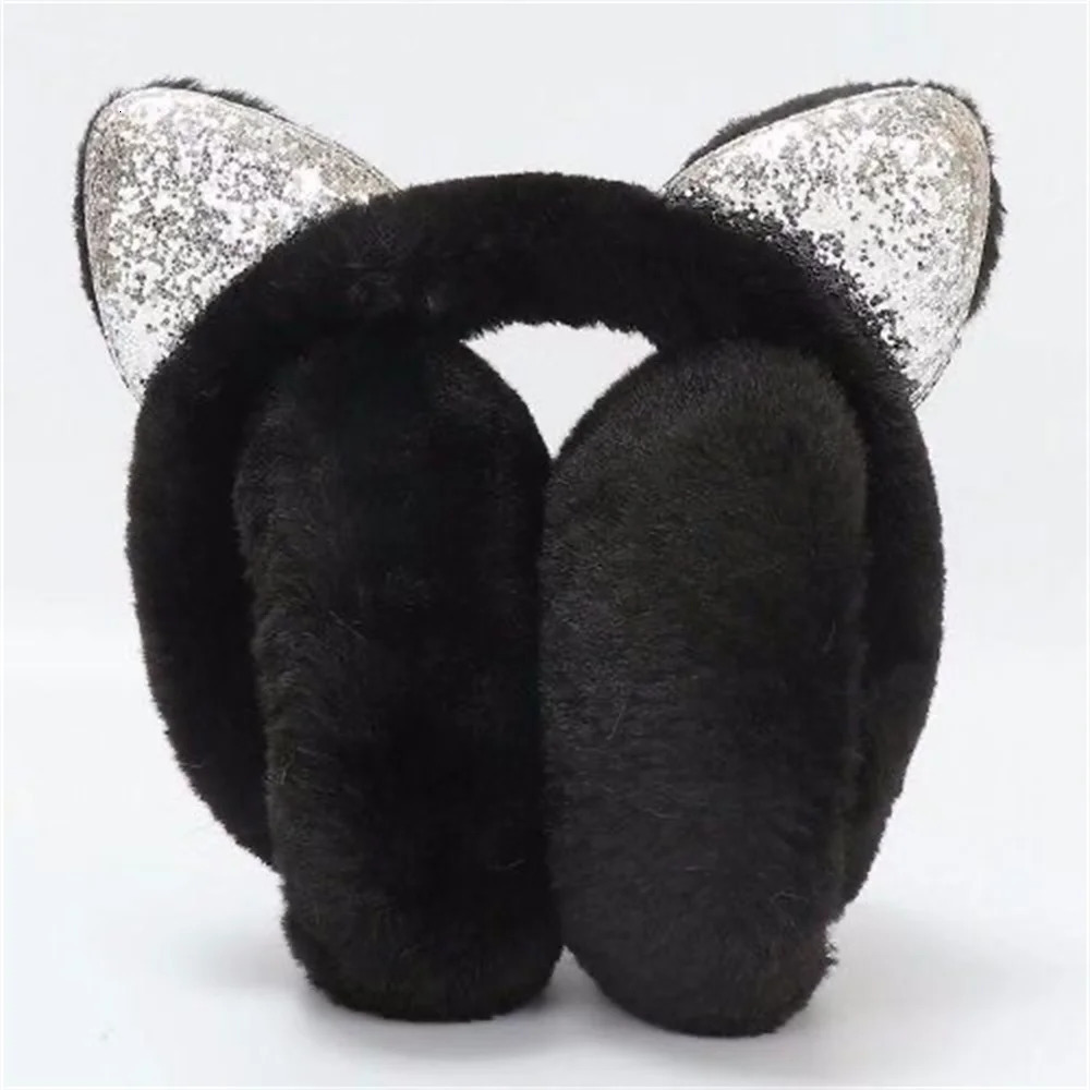 Winter Warm Plush Earmuffs for Women Girls ren Riding Ski Ear Protection Cartoon Cute Cats Ears Fur Soft Cashmere Earflaps 251014
