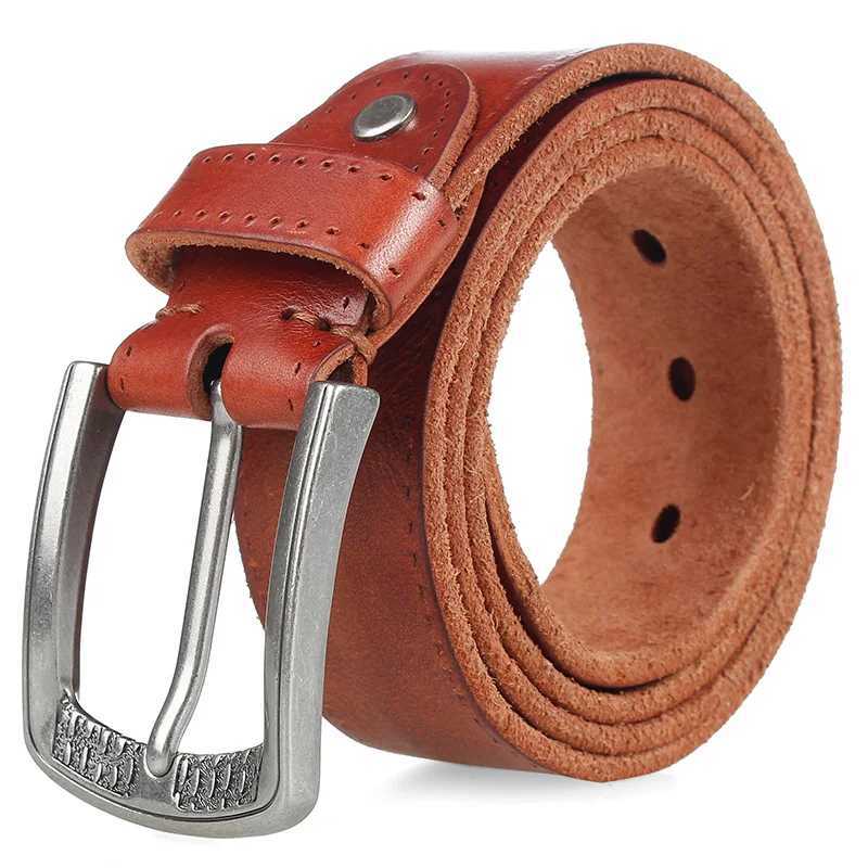 MEDYLA Mens Belt Natural Skin Cowhide Belt Vintage Alloy Pin Buckle Jeans Belts Strap Casual Leather Belt For Men DSW533 W251018