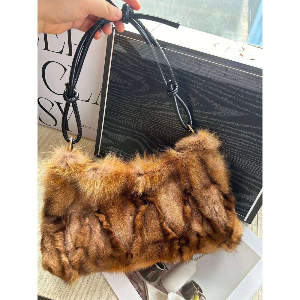 Winter Women's Fashion Handbag Ladies Purses Women Shoulder Bag Real Sier Fox Fur Messenger Bags