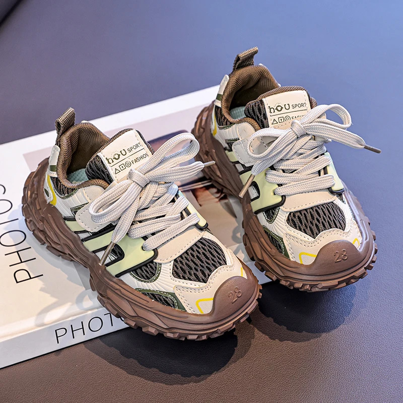 Childrens Sports Shoes For Spring and Autumn Breathable Running Shoes For Boys Korean Version Of Dad Shoes Kids Shoes 251017