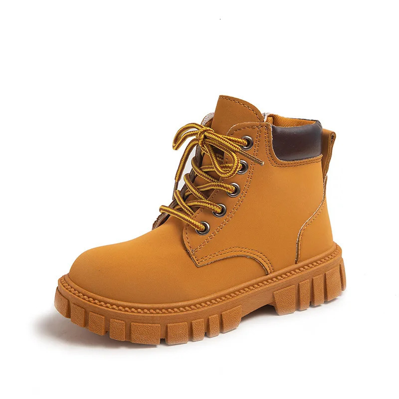 Fashion Boy Girl Short Boots NonSlip British Style Boots Childrens Side Zipper Single Boots Leather Boots Anti-skid 251017