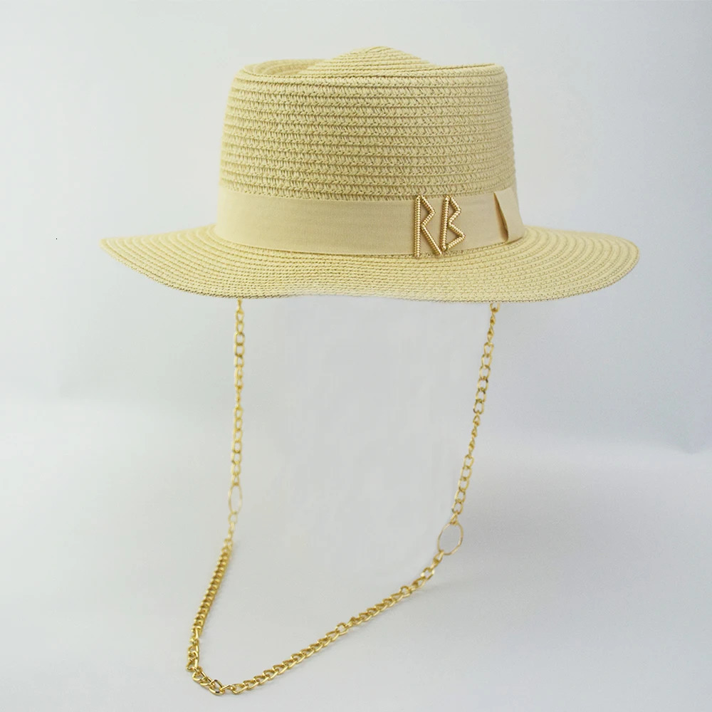 RUSLAN BAGINSKIY Summer Straw Hats for Women Ribbon Decoration Elegant Ladies Party Dress Hats Travel Beach Sun Hat Chapeau INS 251016