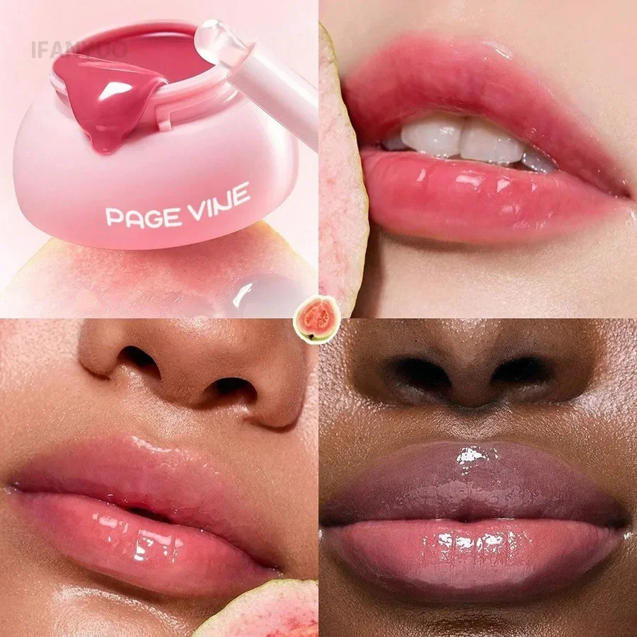 8Colors Jar Lip Gloss Hydrating Mirror Glass Lip Glaze Moisturizing Whitening Translucent Canned Jelly Lip Tint Oil Reduce Lines 251010