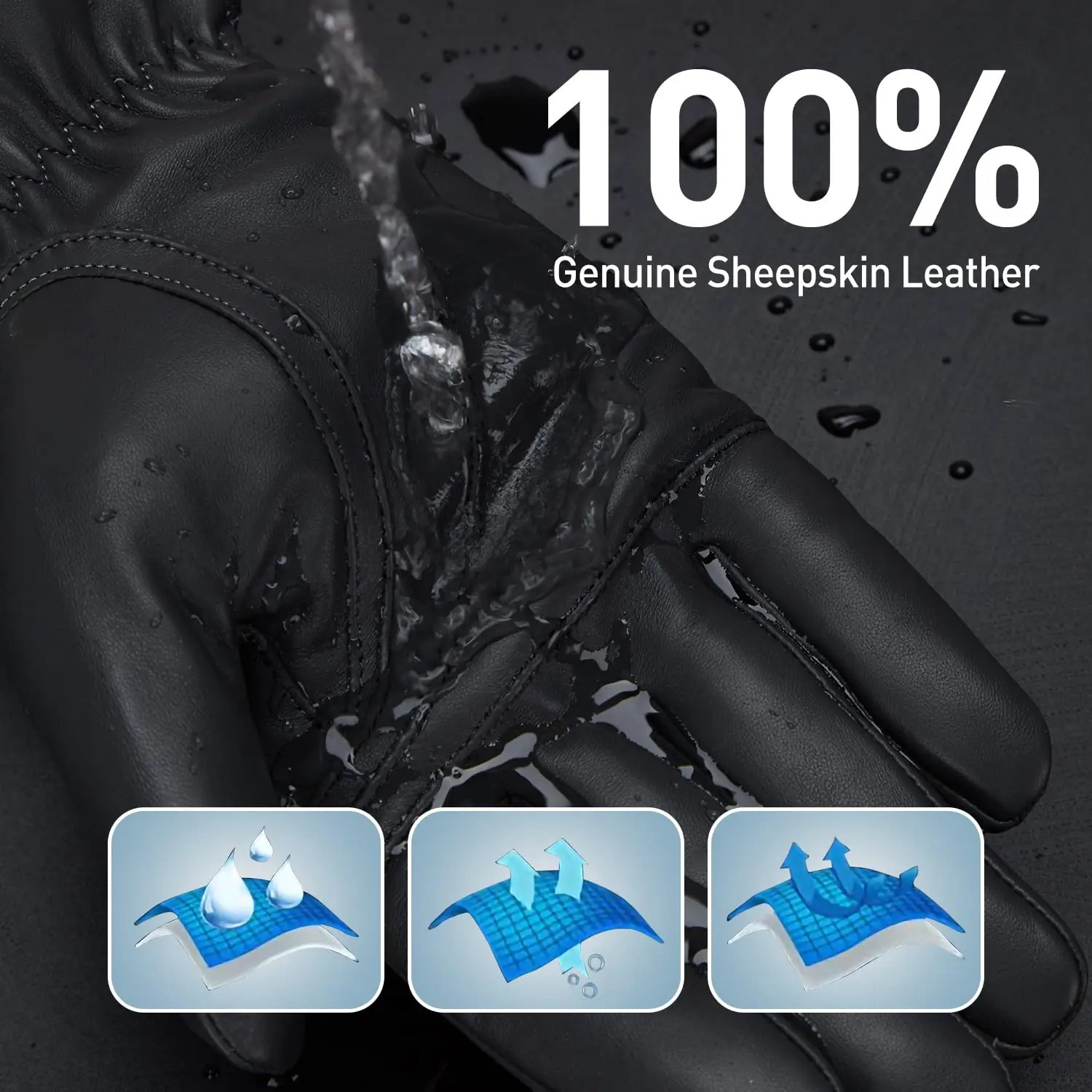 2025 BISON DENIM Mens Sheepskin Gloves Fashion Cashmere Lined Touchscreen Full Finger Mittens Winter Warm Riding Driving Gloves 251015