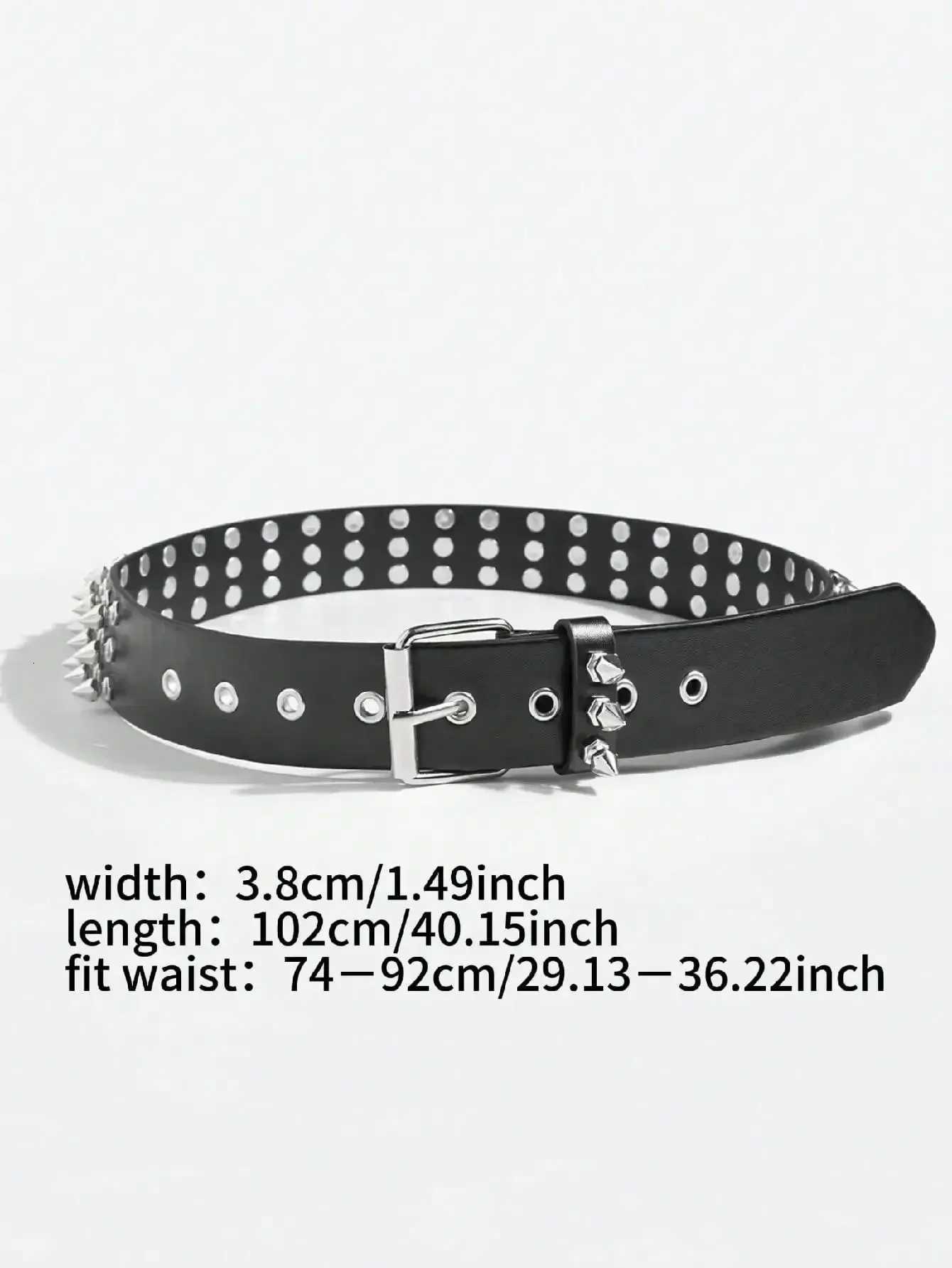 1pc Womens Cool Punk Style Rivets Decorated Heavy Metal Dark Belt W251018
