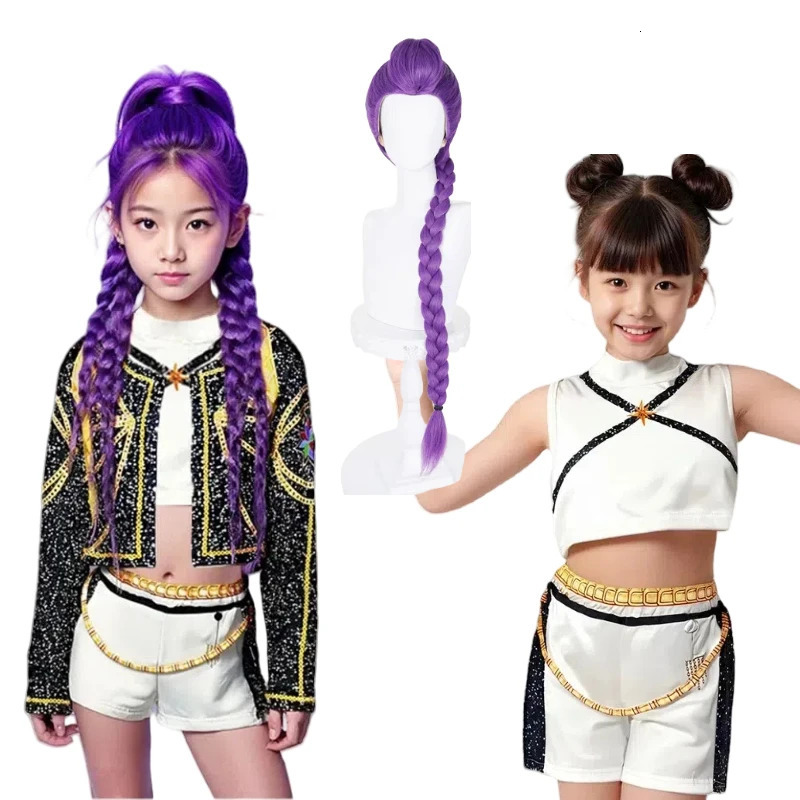 Anime Kpop Demon Hunters Children Girls Rumi Cosplay Costume Idol Star RolePlaying Clothes Stage Performance Halloween Set 251017