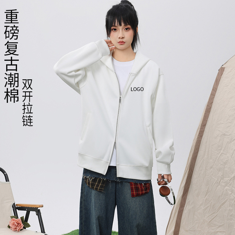 Autumn Winter Heavy Designer Hoodie Jacket Tracksuit Men Polo Veste Coat Retro Trendy Cotton Cross-border Double Zipper Cardigan Unisex Workwear Jacke