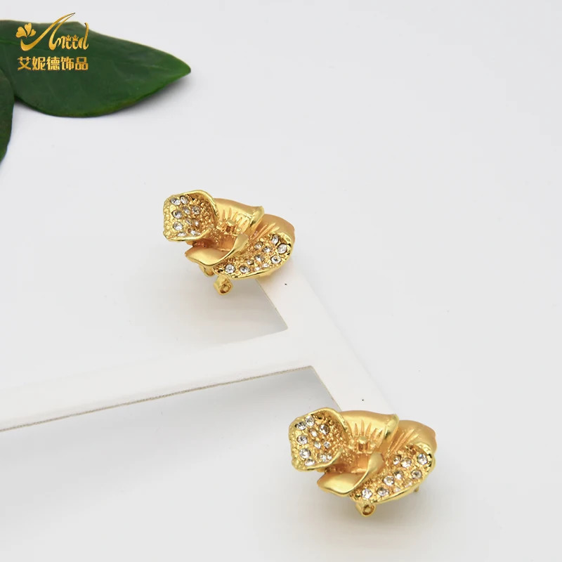 ANIID African Jewelery Sets Flower Earrings Choker Necklace Bracelet Hawaiian Indian Dubai Golden Jewelry For Women Accessories 251016