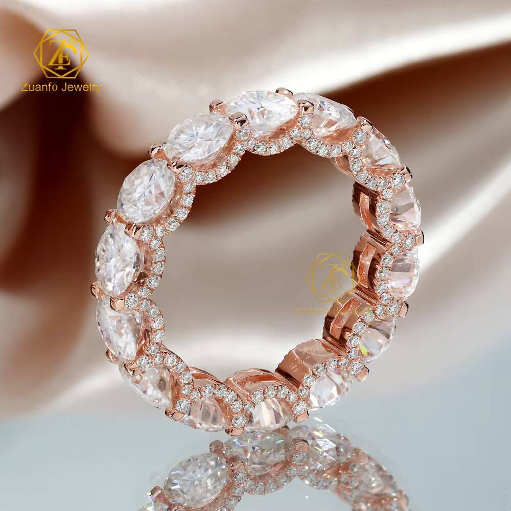 5mm Eternity Ring Iced Out S925 Silver Round Cut Vvs d Color Eternity Moissanite Diamond Hip Hop Tennis Ring for Men and Women